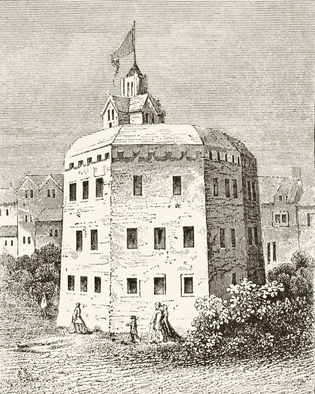 The Globe Theatre, Southwark, William Hickman Smith Aubreyn (1858-1916) julkaisusta The National and Domestic History of England, julkaistu Lontoossa, noin 1890 tekijältä English School