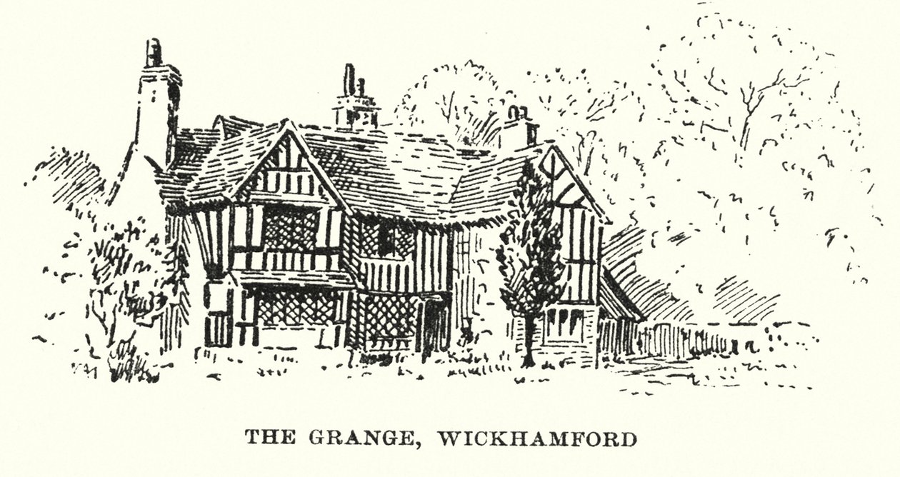 The Grange, Wickhamford (litografia) tekijältä English School