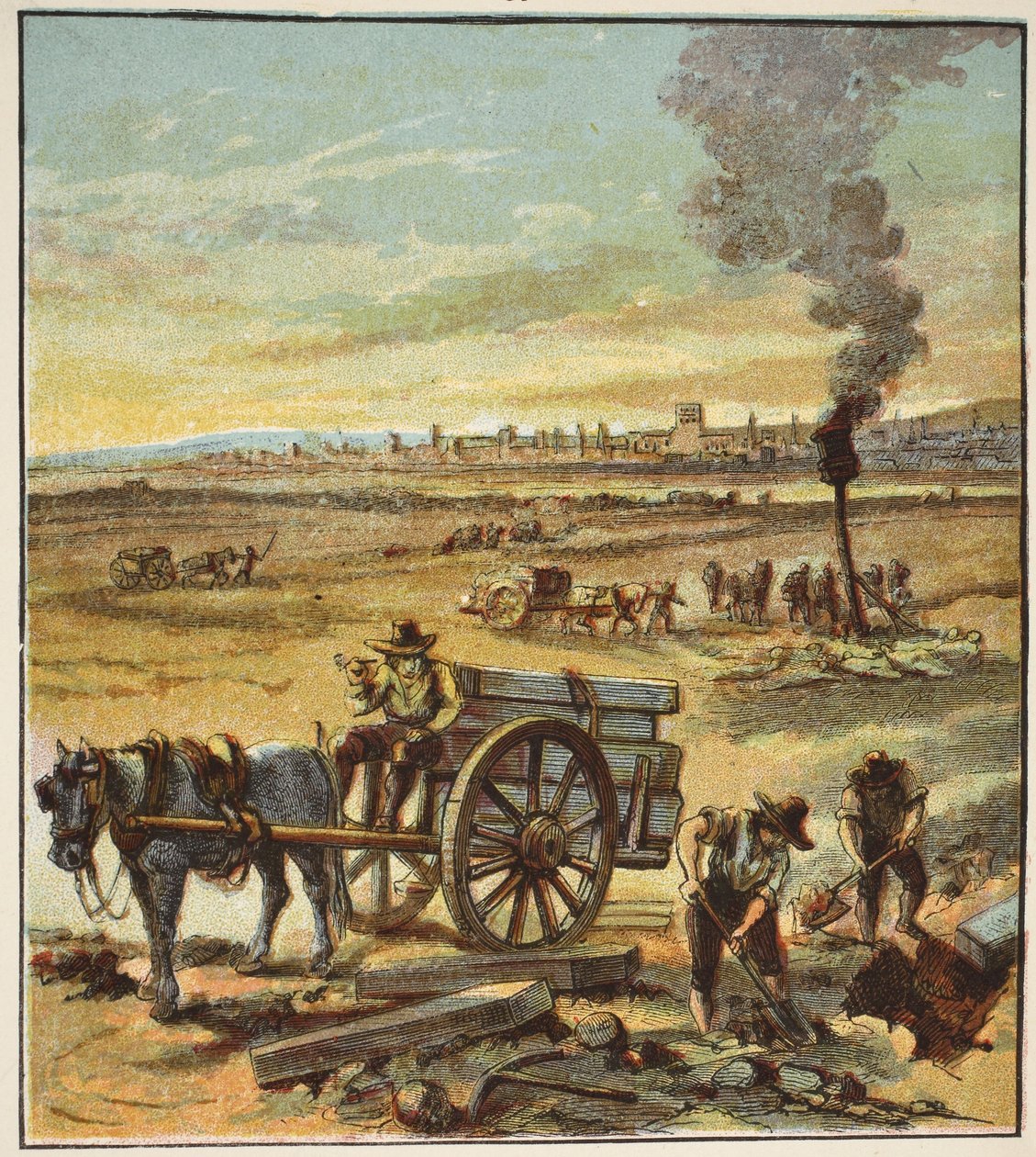 Suuri rutto, pubi. 1890 (värilitografia) tekijältä English School