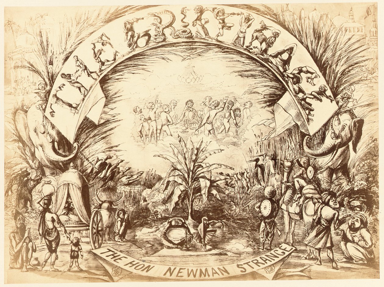 Griffinage, kunnia. Newman Strange, sivu Delhi Sketchbookista, 1850-54 tekijältä English School