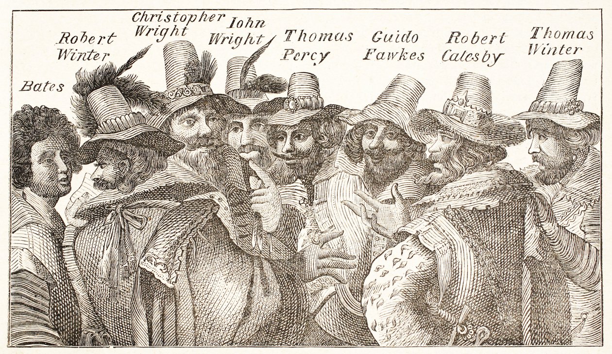 Gunpowder Plot Conspirators, vuoden 1606 kaiverruksen jälkeen tekijältä English School
