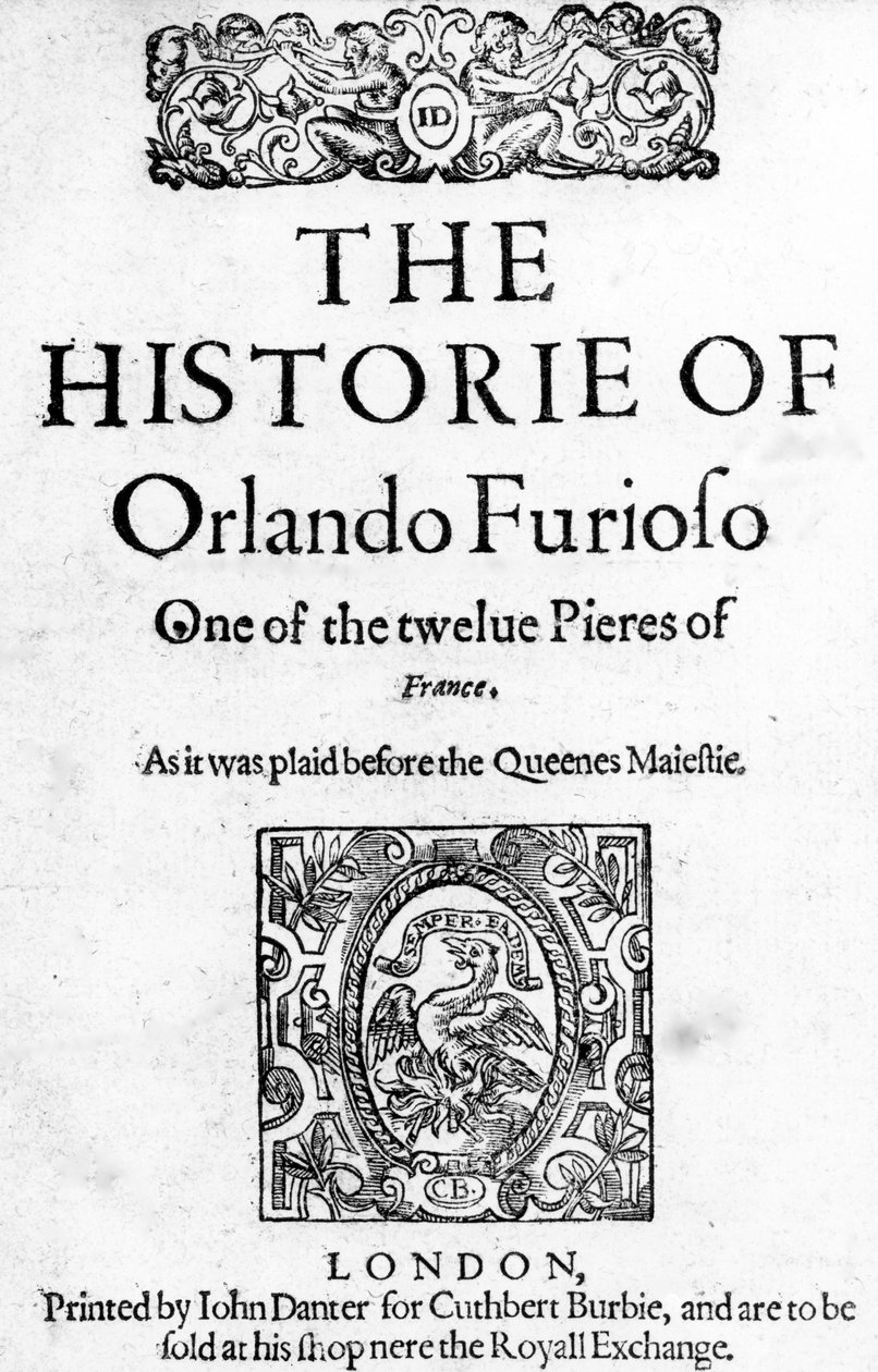 Orlando Furioson historia, Ludovico Ariosto, 1594 tekijältä English School