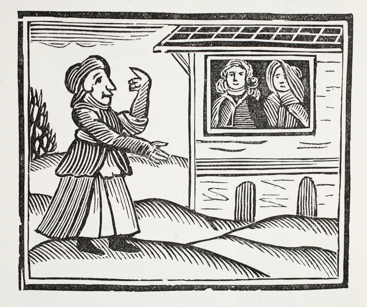 The History of Mother Shipton, kuvitus John Ashtonin kirjasta Chap-books of the Eightenth Century, pub. 1882 tekijältä English School