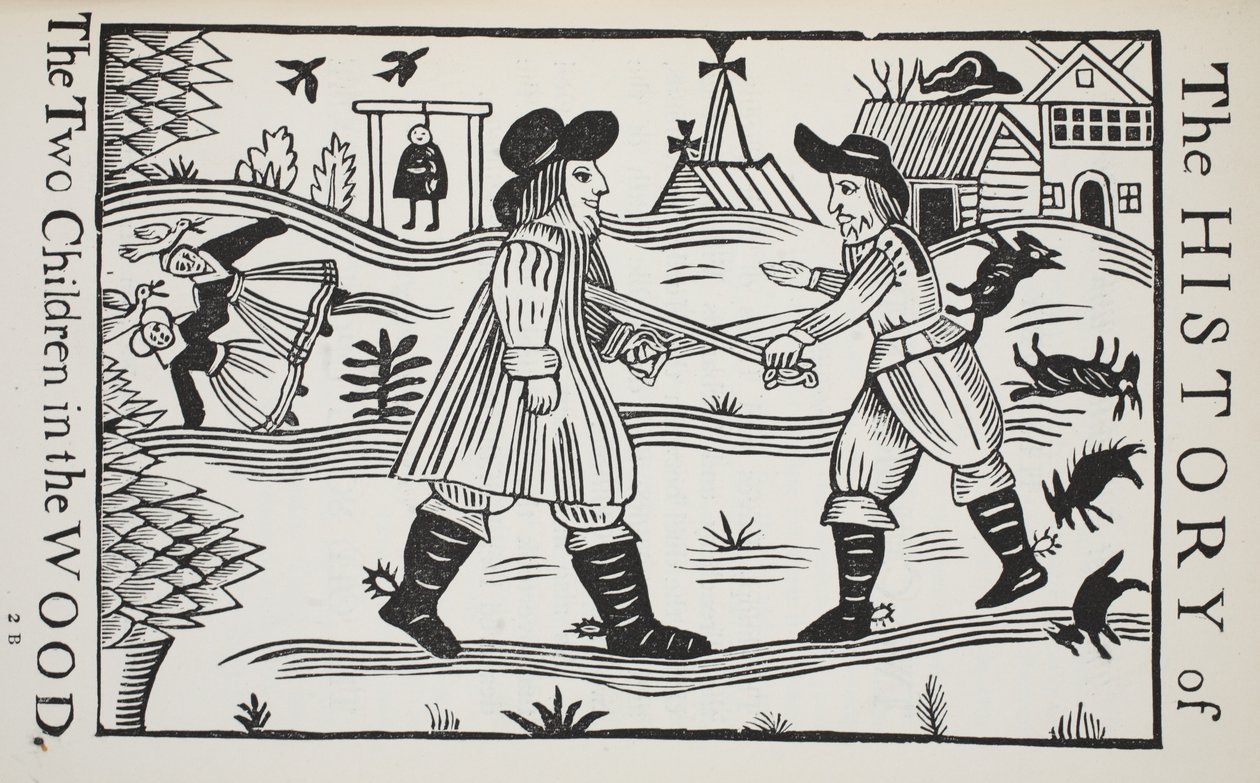 The History of The Two Children in the Wood, kuvitus John Ashtonin kirjasta Chap-books of the Eightenth Century, pub. 1882 tekijältä English School