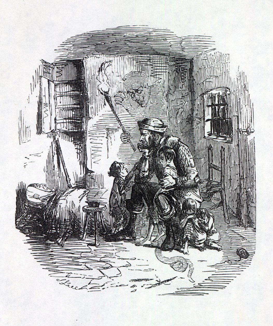 Rick-Burnerin koti, kuva "Punchista", 1844 tekijältä English School