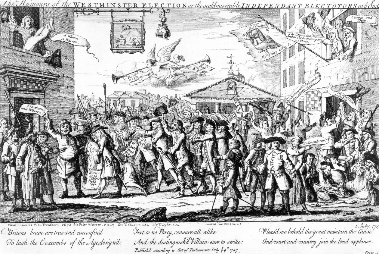 Westminsterin vaalien huumori eli Sudsin palovammat riippumattomat äänestäjät, 1747 tekijältä English School