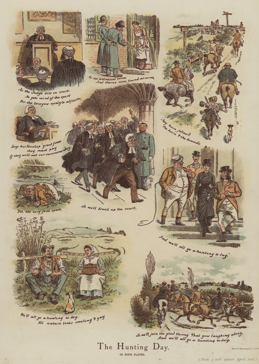 Metsästyspäivä (chromolitho) tekijältä English School