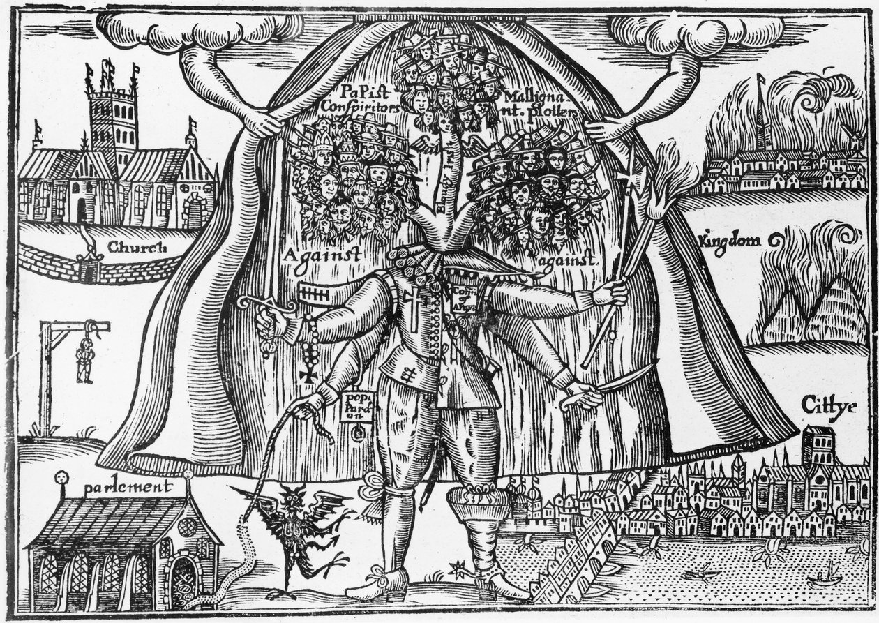 Valtakunnan hirviö uncloaked from Heaven, n. 1640-43 tekijältä English School