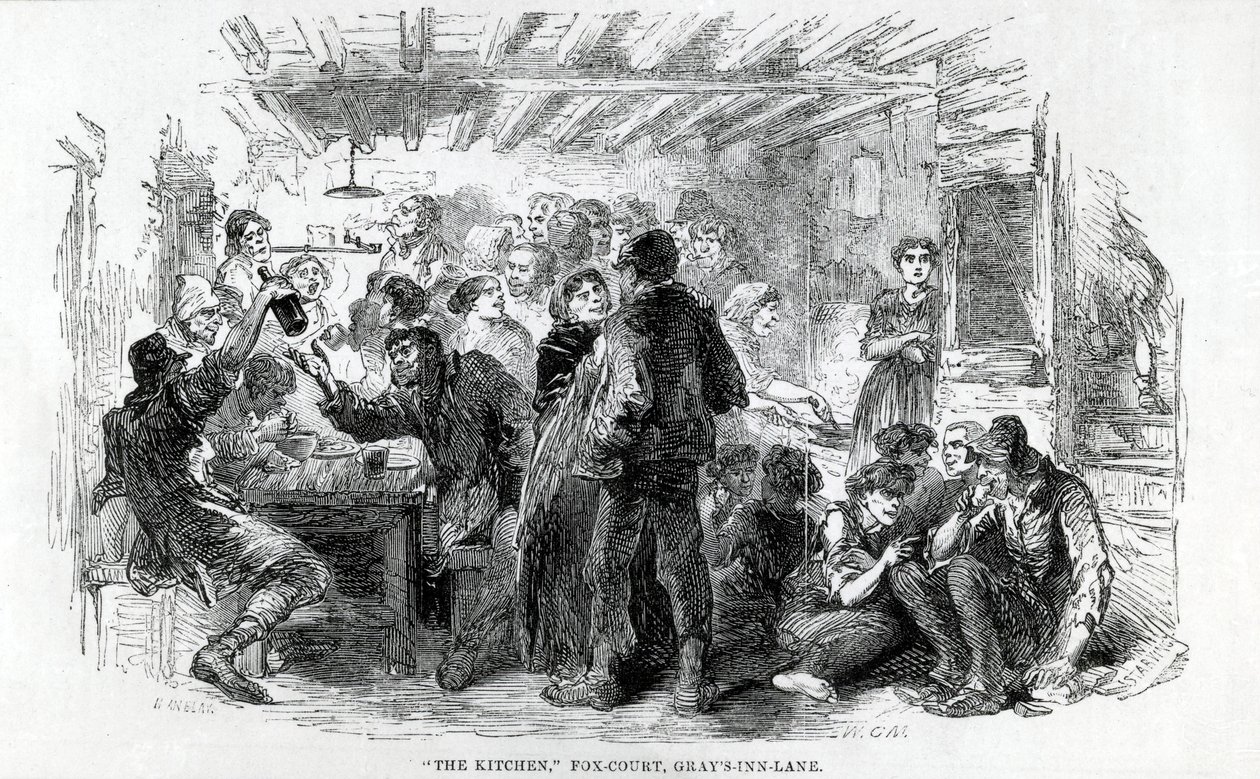 Keittiö, Fox-Court Grays Inn Lane, 1851 tekijältä English School