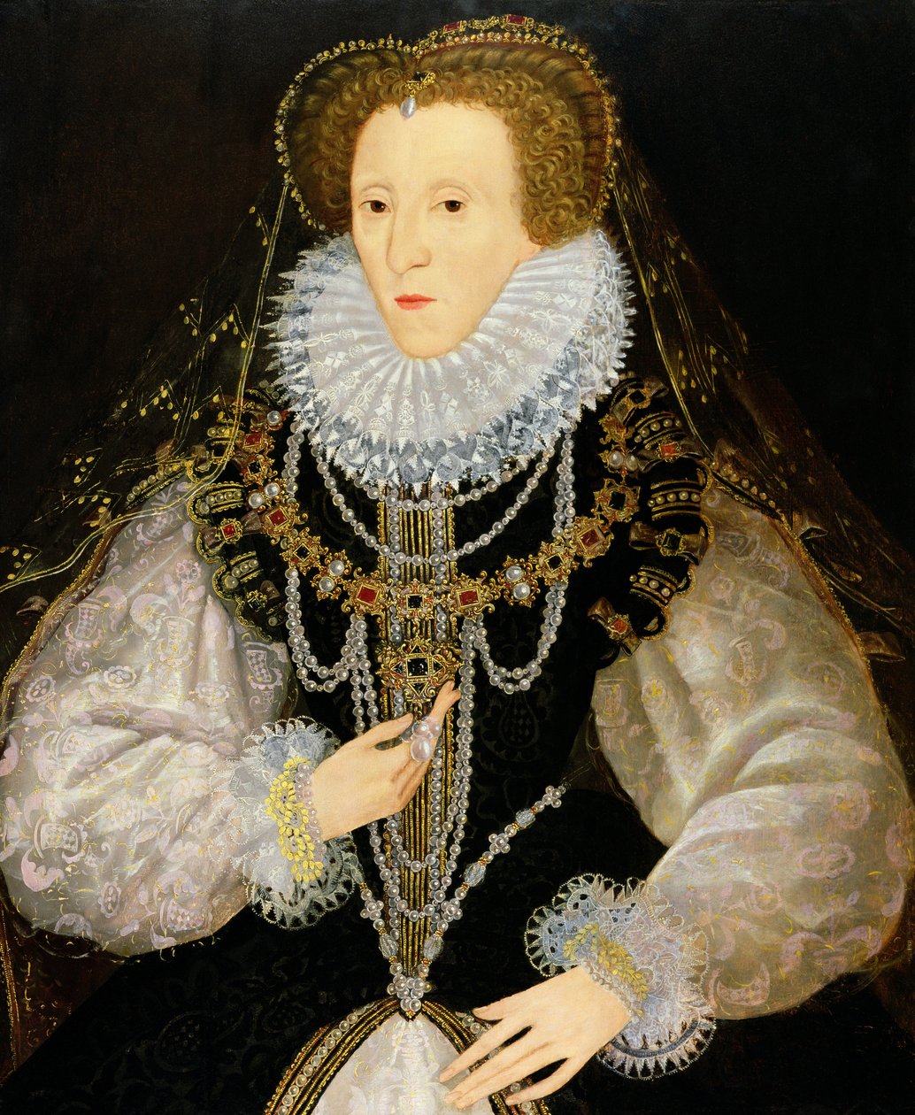 Kitchenerin muotokuva kuningatar Elizabeth I:stä (1533-1603) n. 1550 tekijältä English School