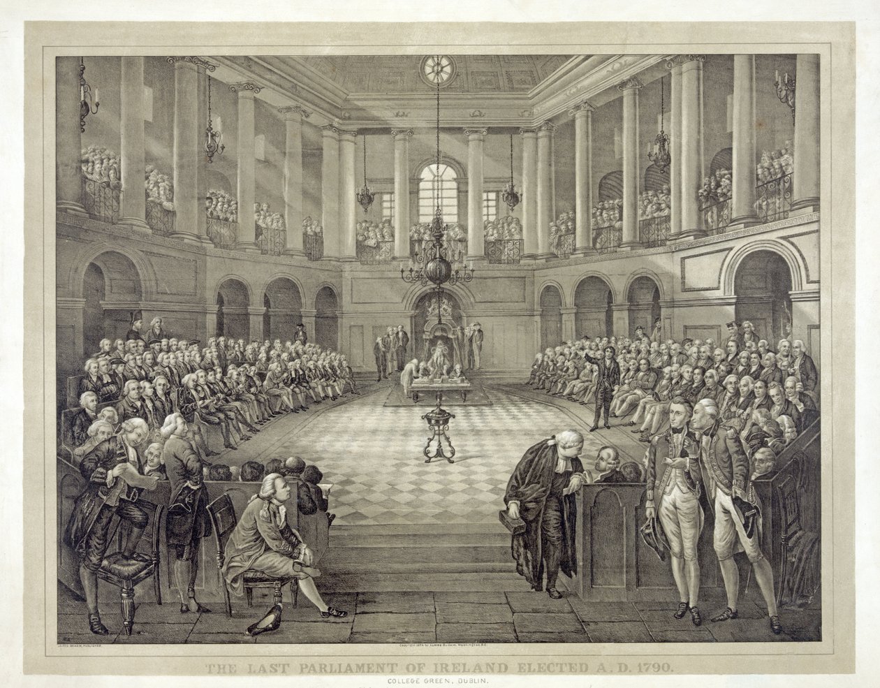Irlannin viimeinen parlamentti valitsi A.S. 1790, pub. 1874 (litho) tekijältä English School