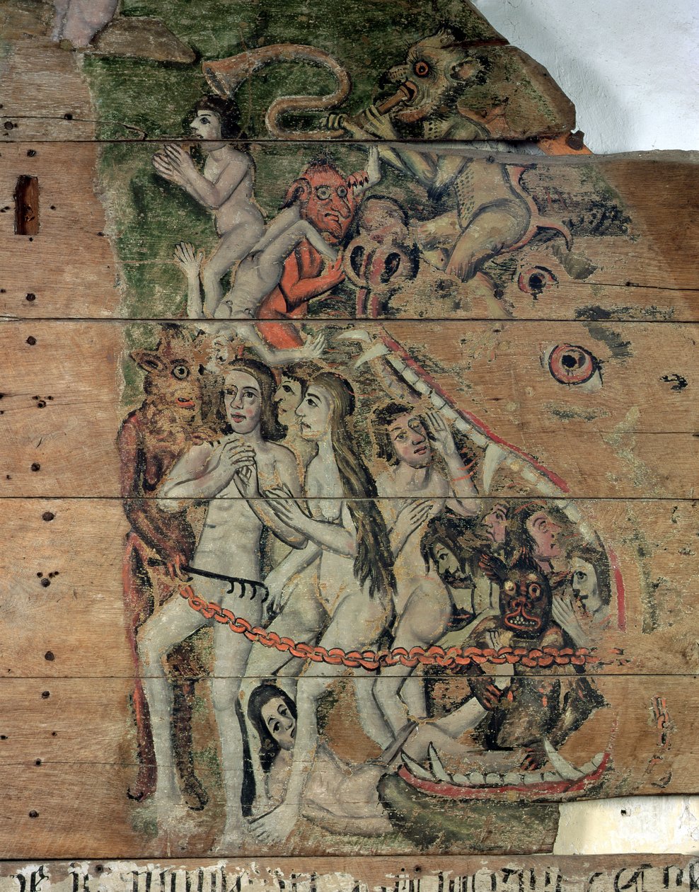 The Last Trump, Wenhaston Doomista, n. 1500-20 (maalattu puu) tekijältä English School