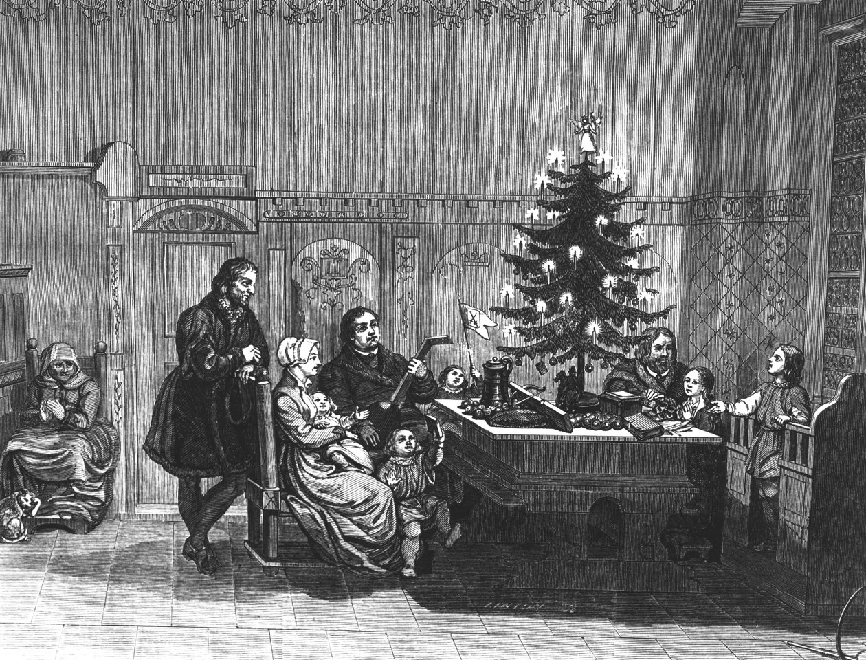 Legenda ensimmäisistä joulukuusen kynttilöitä, 1700-luvun puoliväli tekijältä English School