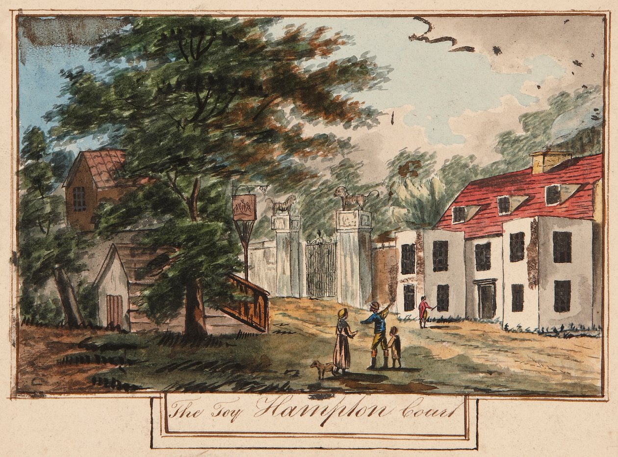 Leijonaportti ja kuninkaan aseet, n. 1743 (akvarelli paperille) tekijältä English School