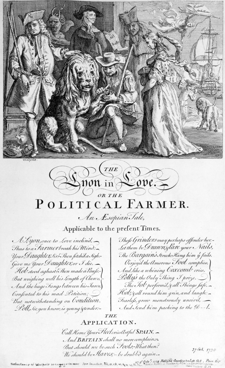Rakastunut Lyon tai poliittinen maanviljelijä, 1738 tekijältä English School