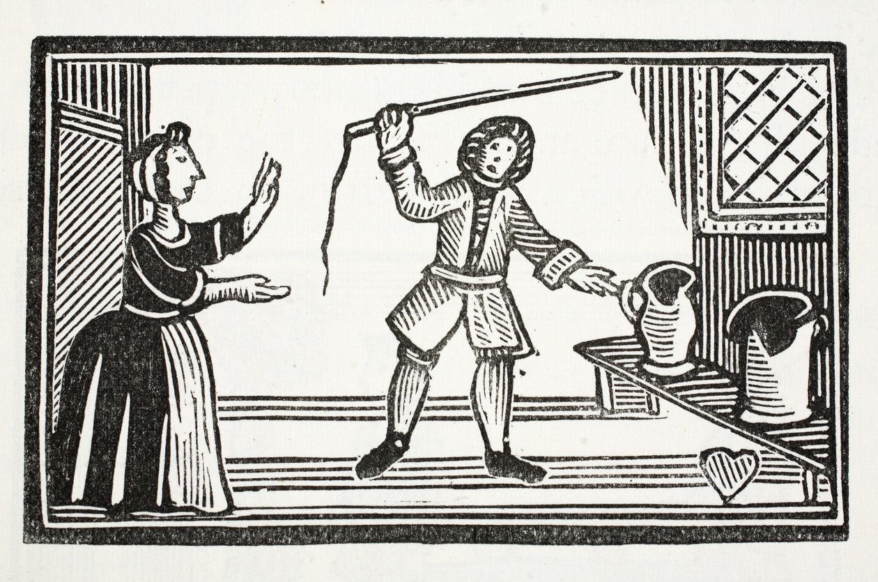Tom Tramin hullut kepposet, kuvitus John Ashtonin kirjasta Chap-books of the Eightenth Century, pubi. 1882 tekijältä English School