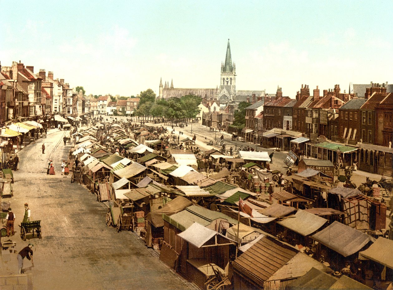 The Market, Yarmouth (käsin värjätty valokuva) tekijältä English School