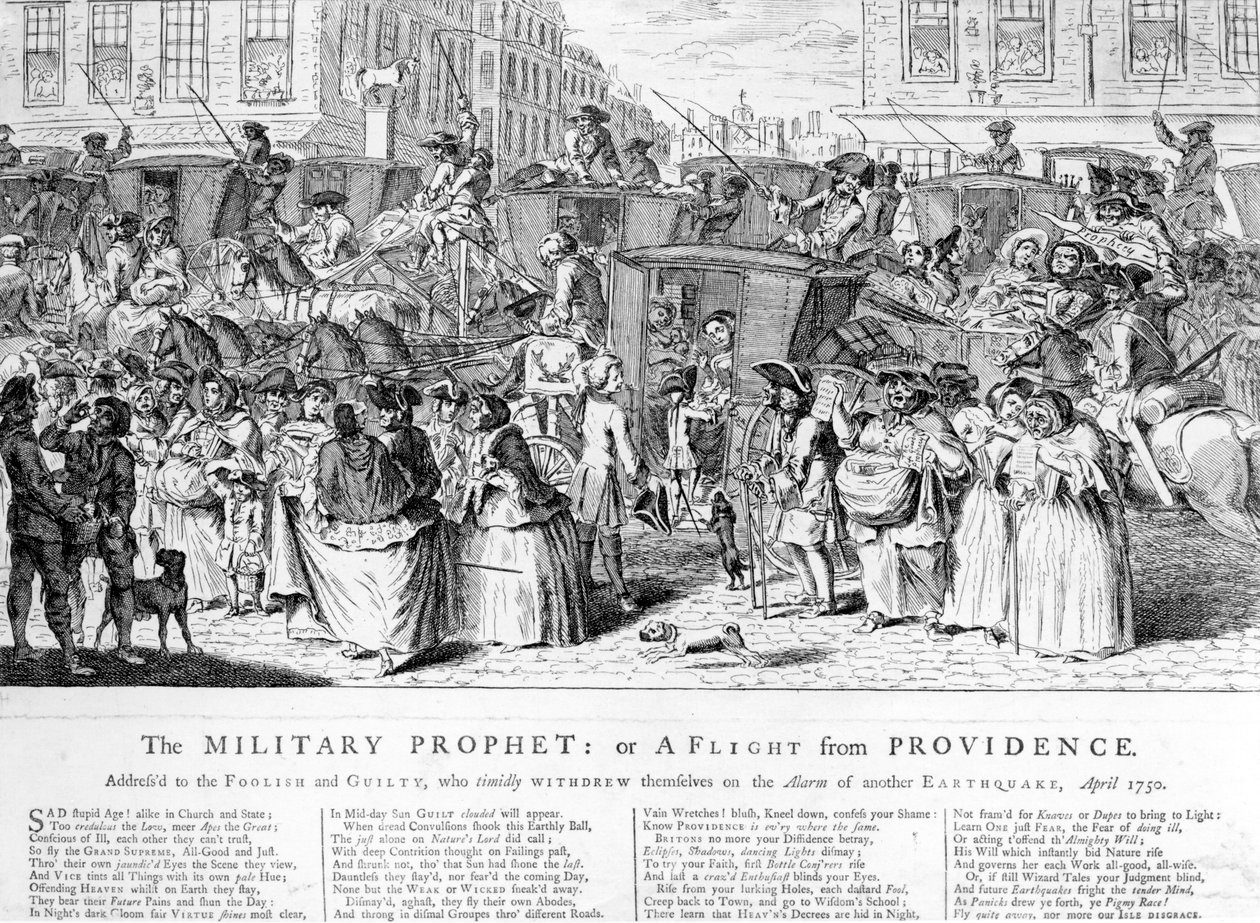 Sotilasprofeetta eli lento Providencesta, 1750 tekijältä English School