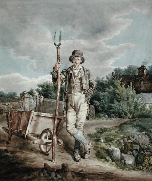 Muck Spreader, n. 1830 (akvarelli paperille) tekijältä English School