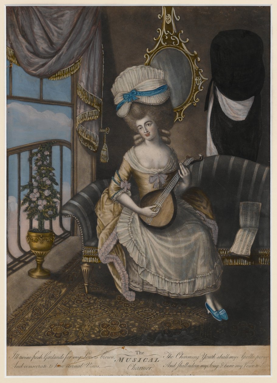 The Musical Charmer, 1780 (käsinvärinen mezzotint) tekijältä English School