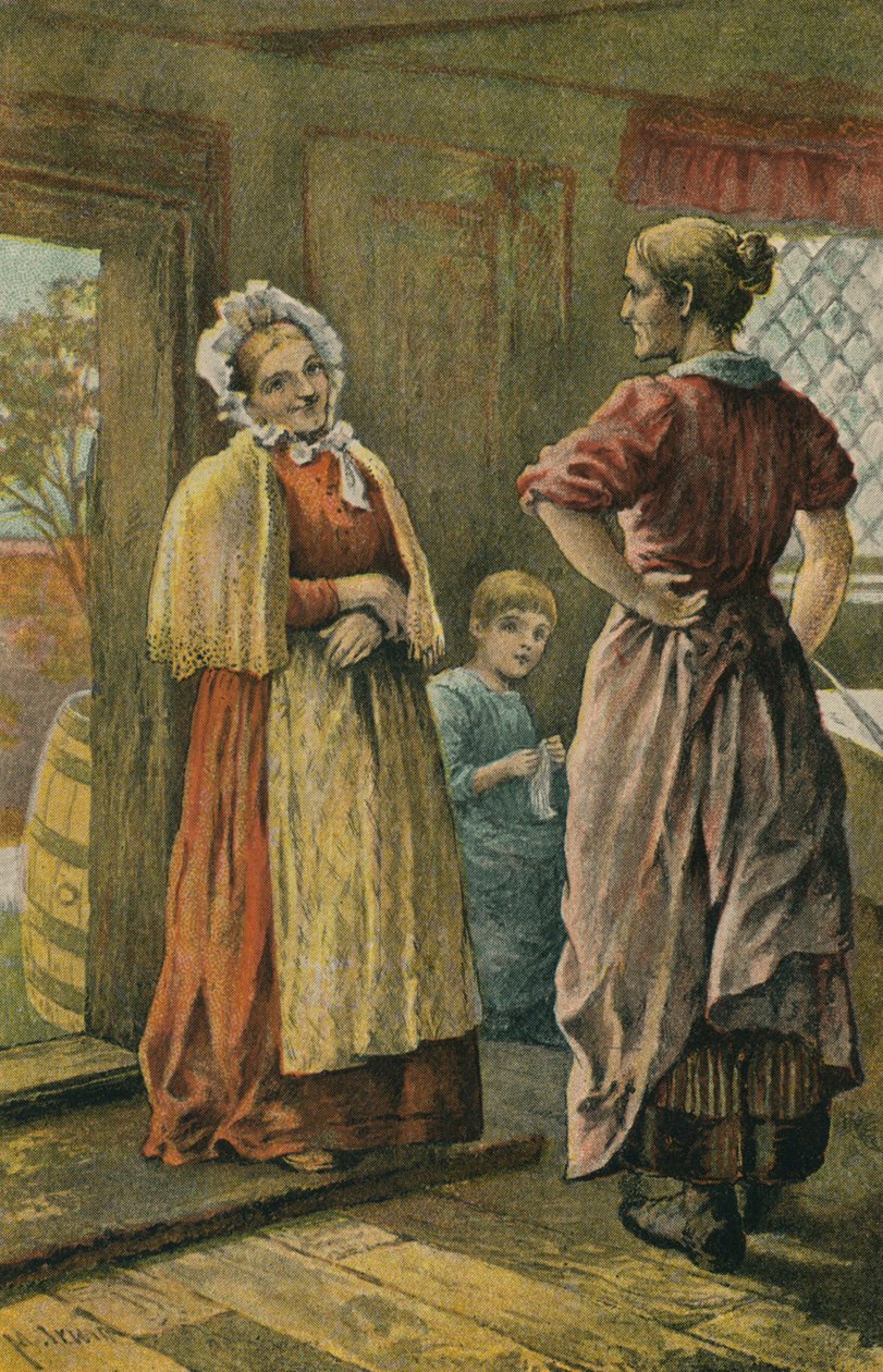 Naapuri (värillinen litografia) tekijältä English School