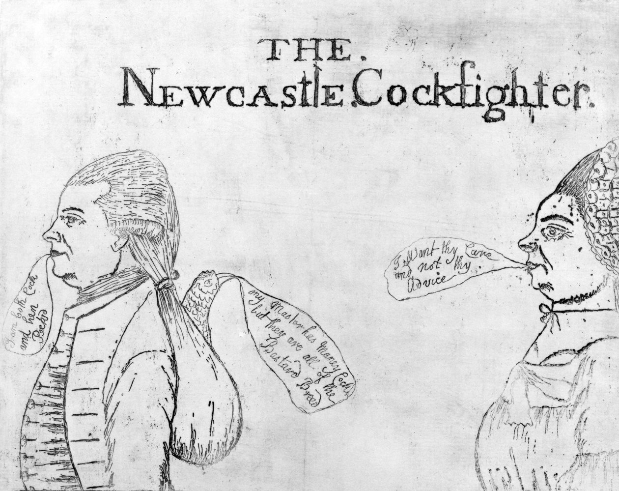 Newcastle Cockfighter, noin 1750 tekijältä English School