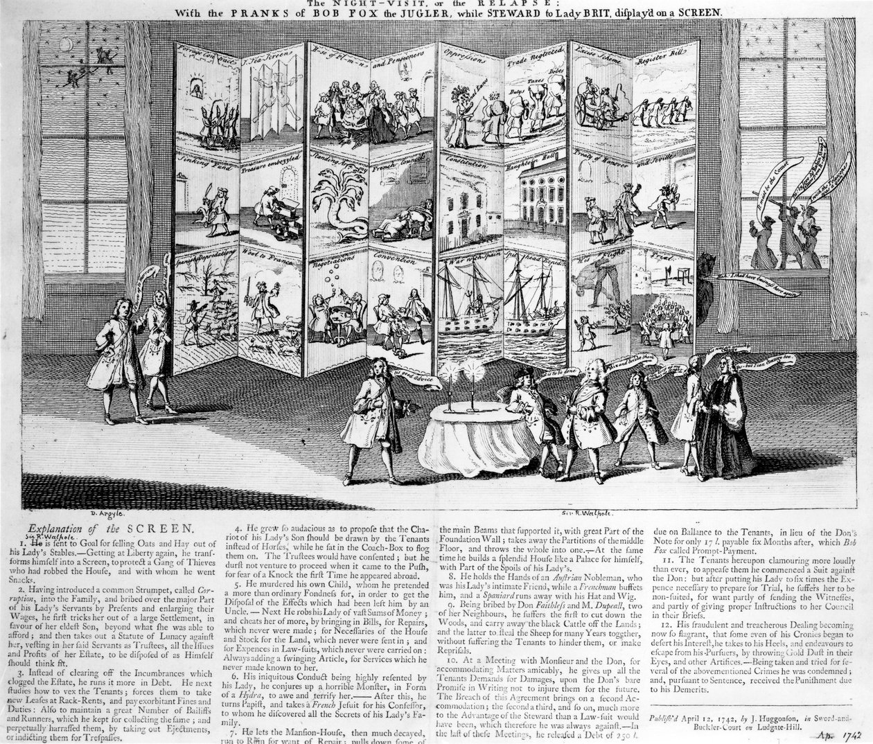 Yökäynti tai uusiutuminen: Jongleerin Bob Foxin kepposilla lady Britannian luottamusmiehenä, näytöllä, 1742 tekijältä English School
