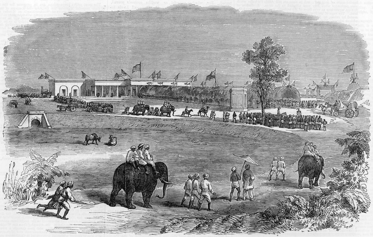 Itä-Intian rautatien avaaminen: Burdwanin asema, 1855 tekijältä English School