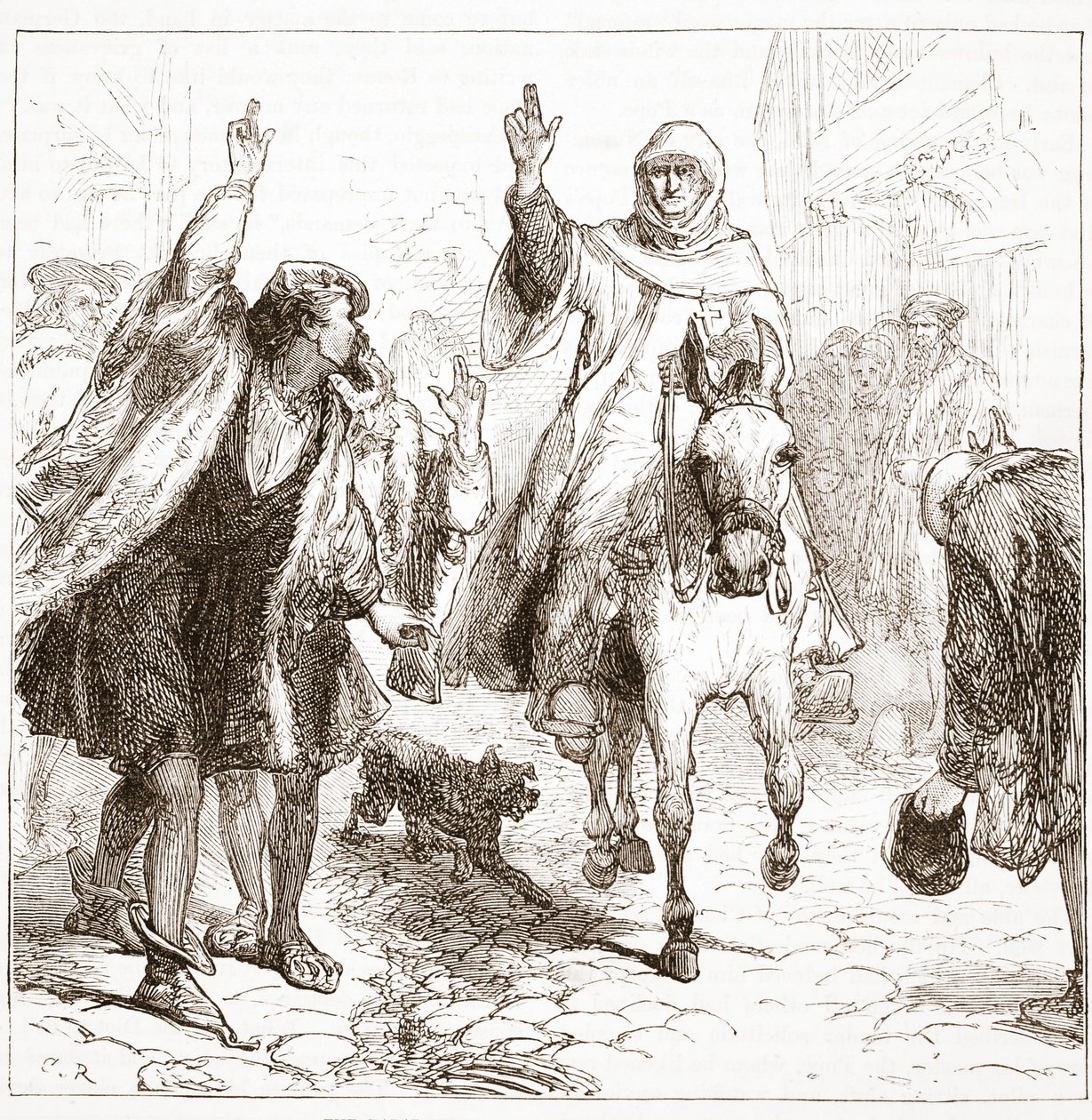 Paavin nuncio Chieregato Nürnbergissä, kuvitus James Aitken Wylien (1808-1890) Protestantismin historiasta, pub. 1878 tekijältä English School