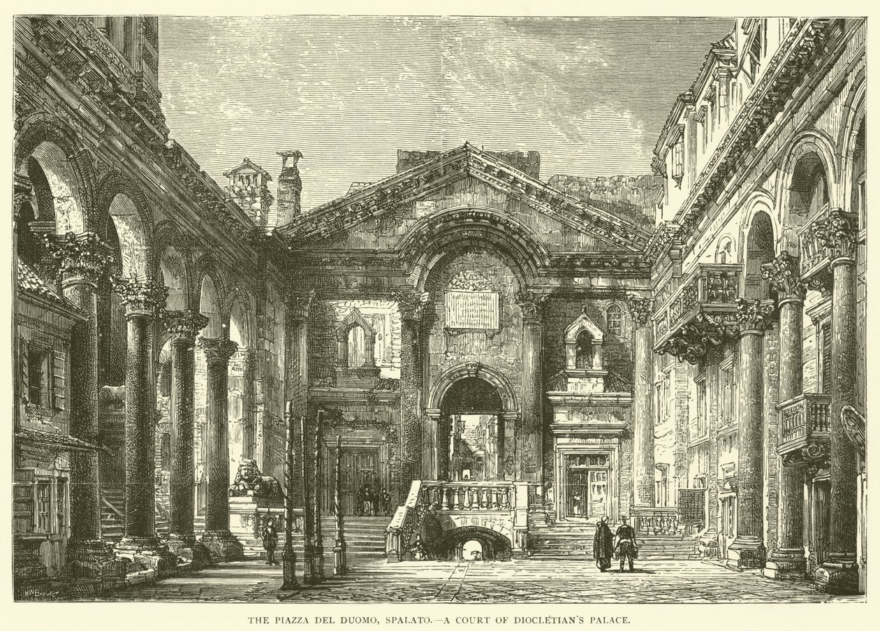 Piazza del Duomo, Spalato, Diocletianuksen palatsin hovi (kaiverrus) (kaiverrus) tekijältä English School