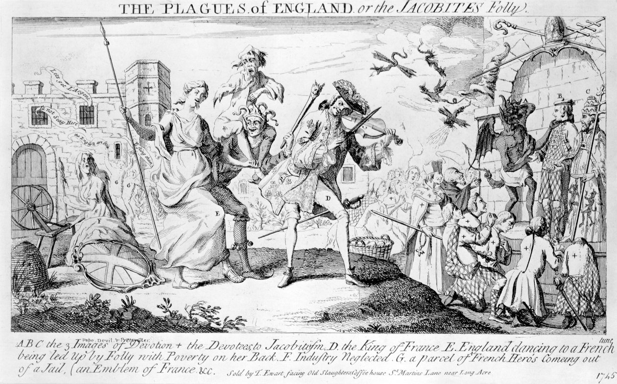 Englannin vitsaukset eli Jacobites Folly, 1745 tekijältä English School