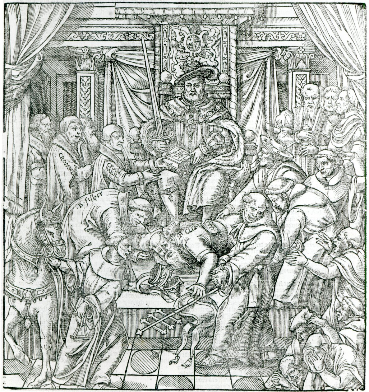 Kuningas Henrik VIII syrjäytti paavin, 1534 tekijältä English School