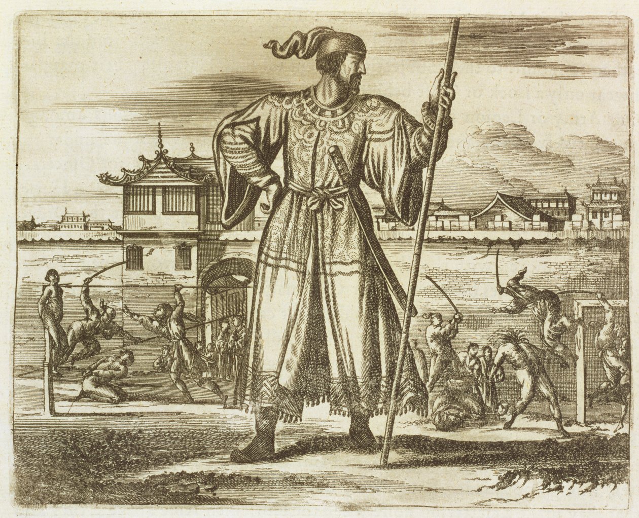 Kiinan armeijan pääkenraali, esimerkki kuvauksesta Kiinan suurlähetystöistä, 1690 tekijältä English School