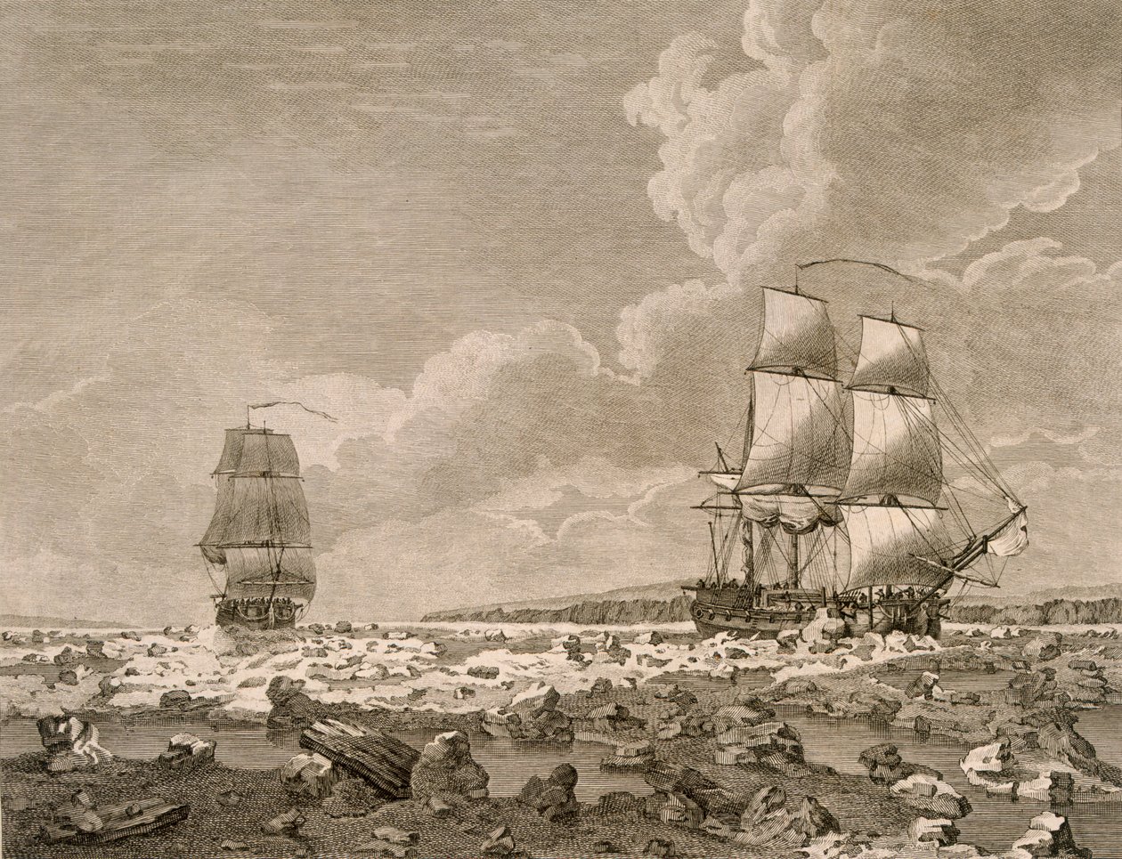 Kilpahevonen ja ruho pakotti jään läpi, 10. elokuuta 1773 Hänen Majesteettinsa komennon 1773 tekemästä matkasta pohjoisnavalle, julkaistu Lontoossa 1774 tekijältä English School