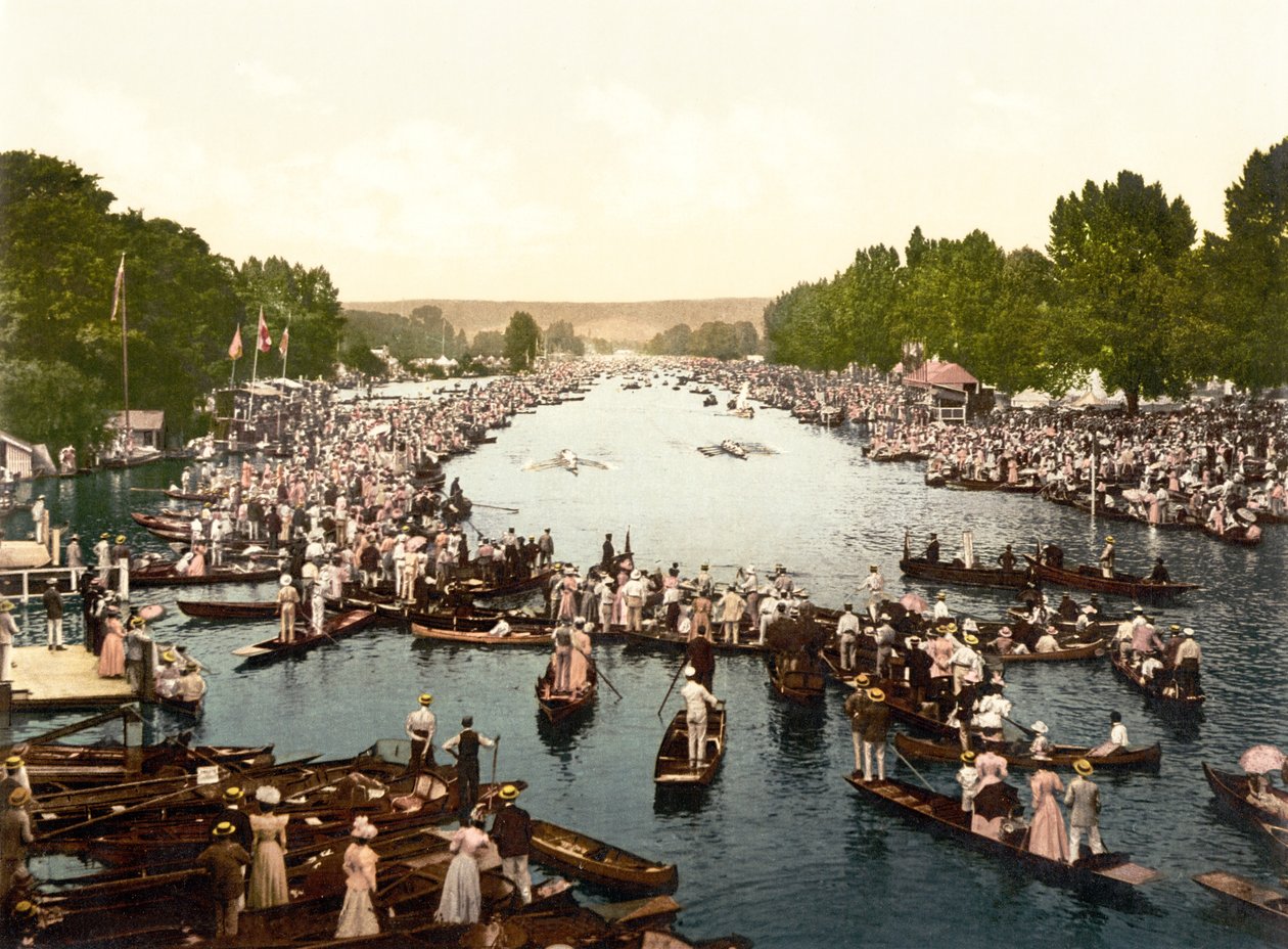 The Regatta Course II, Henley-on-Thames (käsin värjätty kuva) tekijältä English School