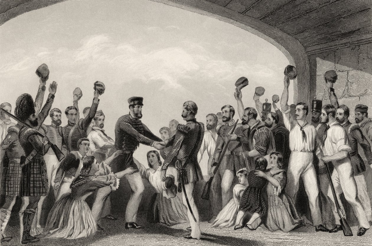 Kenraali Havelockin The Relief of Lucknow, 25. syyskuuta 1857, vuonna 1858 julkaistusta "Intian kapinan historiasta" tekijältä English School