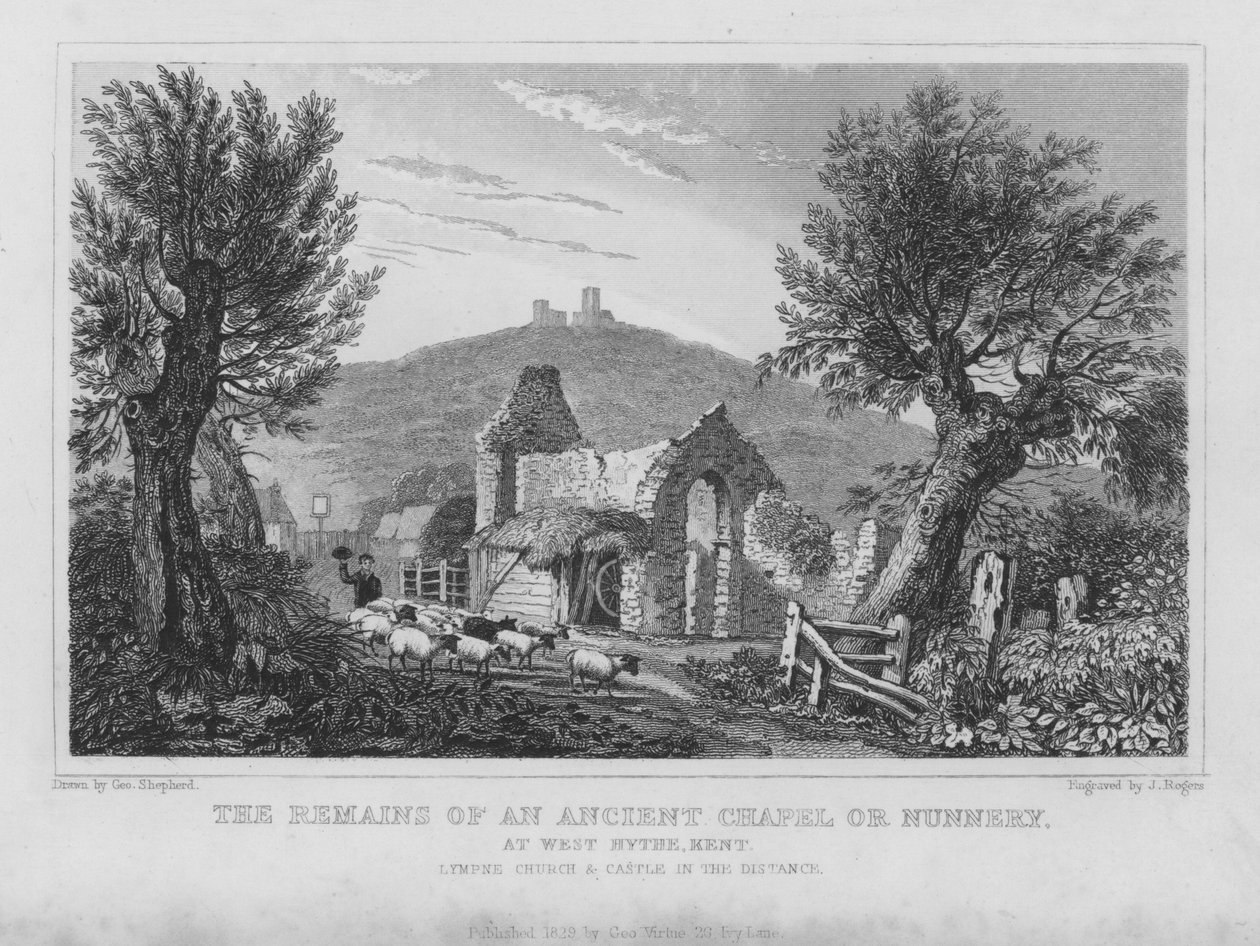 The Remains of ancient Chapel or Nunnery at West Hythe, Kent (kaiverrus) tekijältä English School