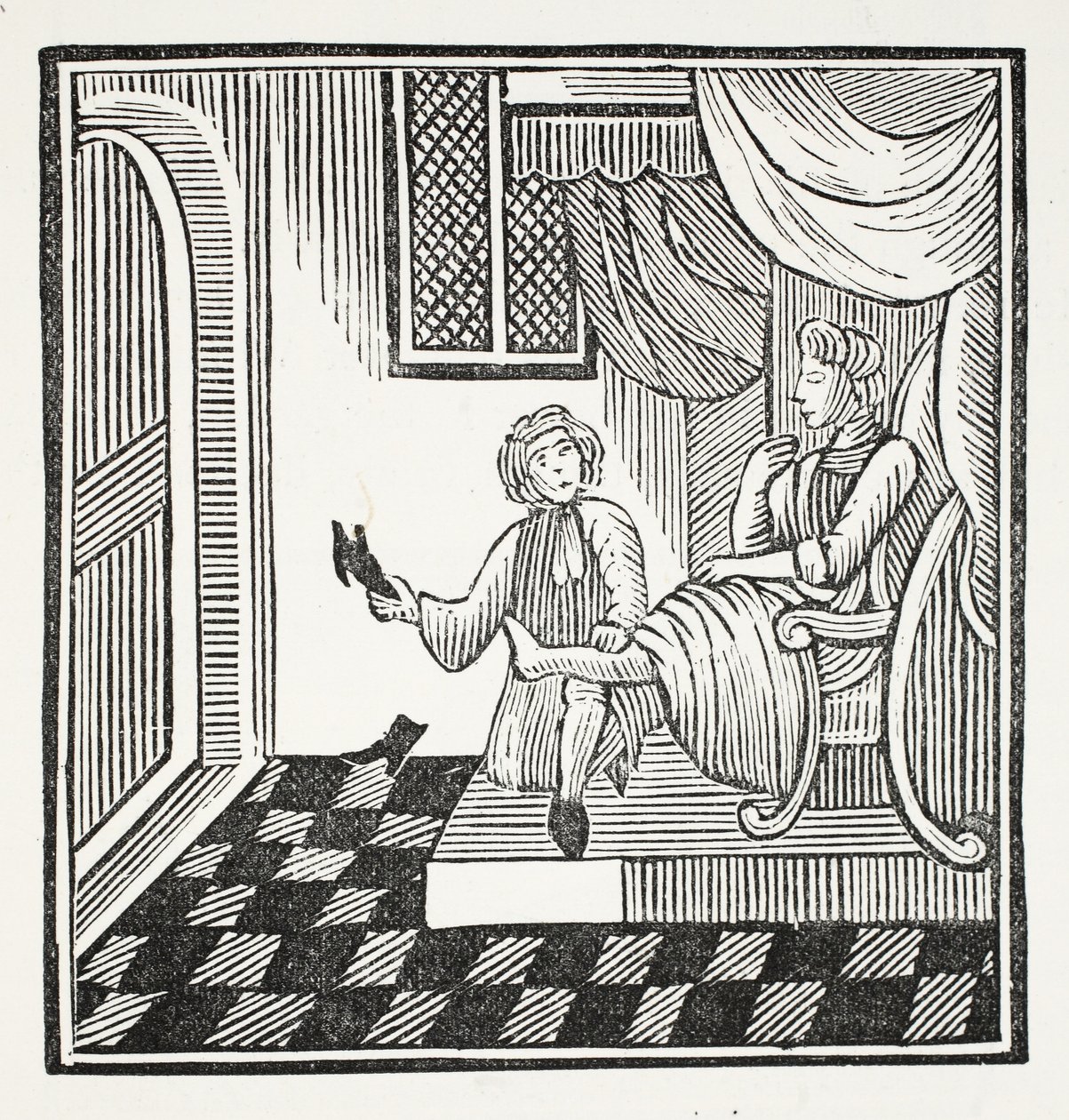 The Shoemakers Glory, kuvitus John Ashtonin kirjasta Chap-books of the Eightenth Century, pubi. 1882 tekijältä English School