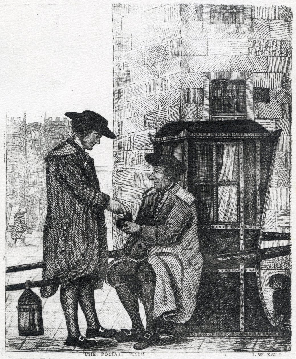 The Social Pinch, printti William Kay, 1784-1813 tekijältä English School