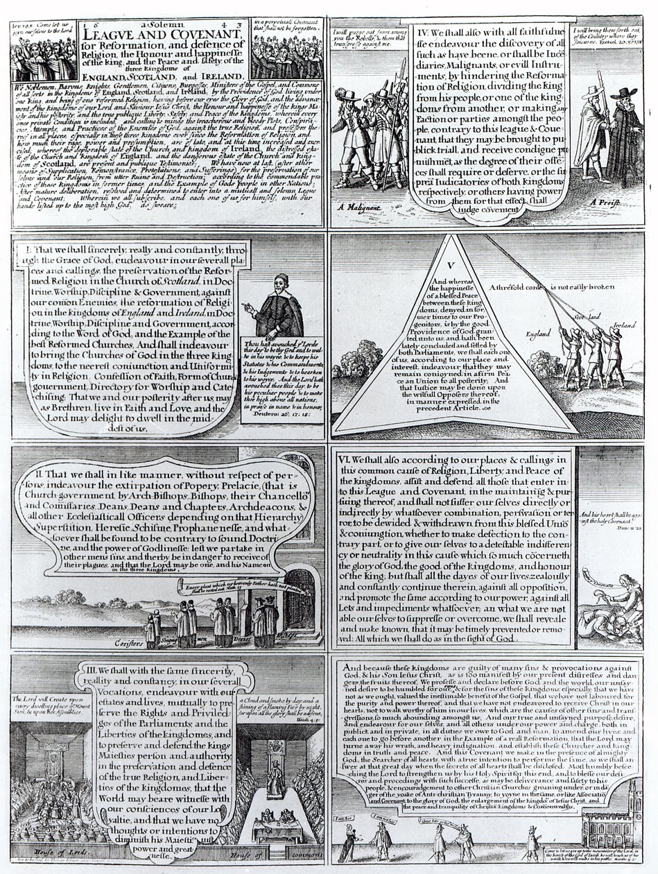 The Solemn League and Covenant of 1643, kaiverrus W. Hollar (1607-77) tekijältä English School