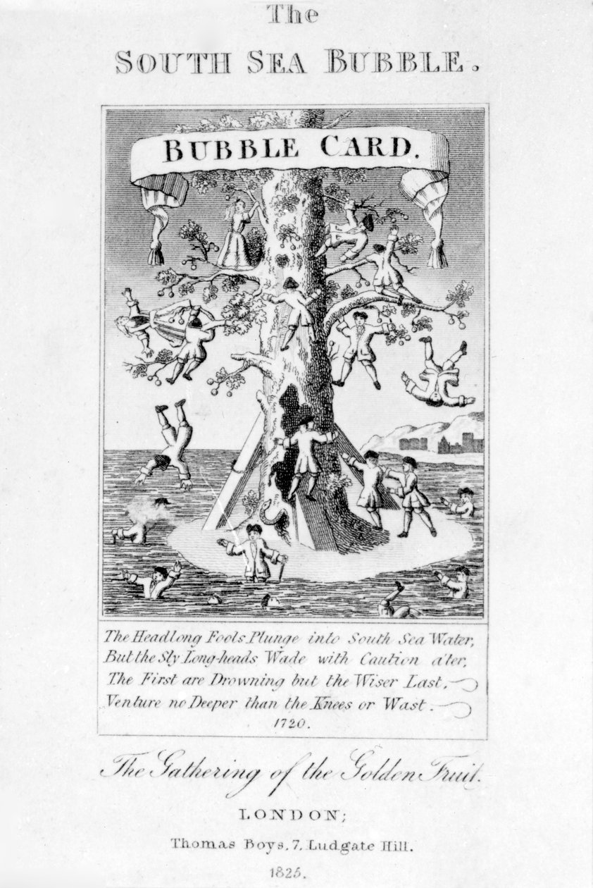 South Sea Bubble, Thomas Boysin printti, 1825 tekijältä English School