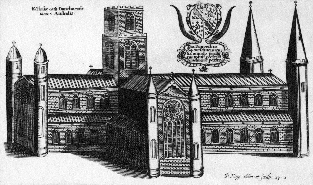 Durhamin katedraalin eteläinen ulkopuoli, 1660 tekijältä English School