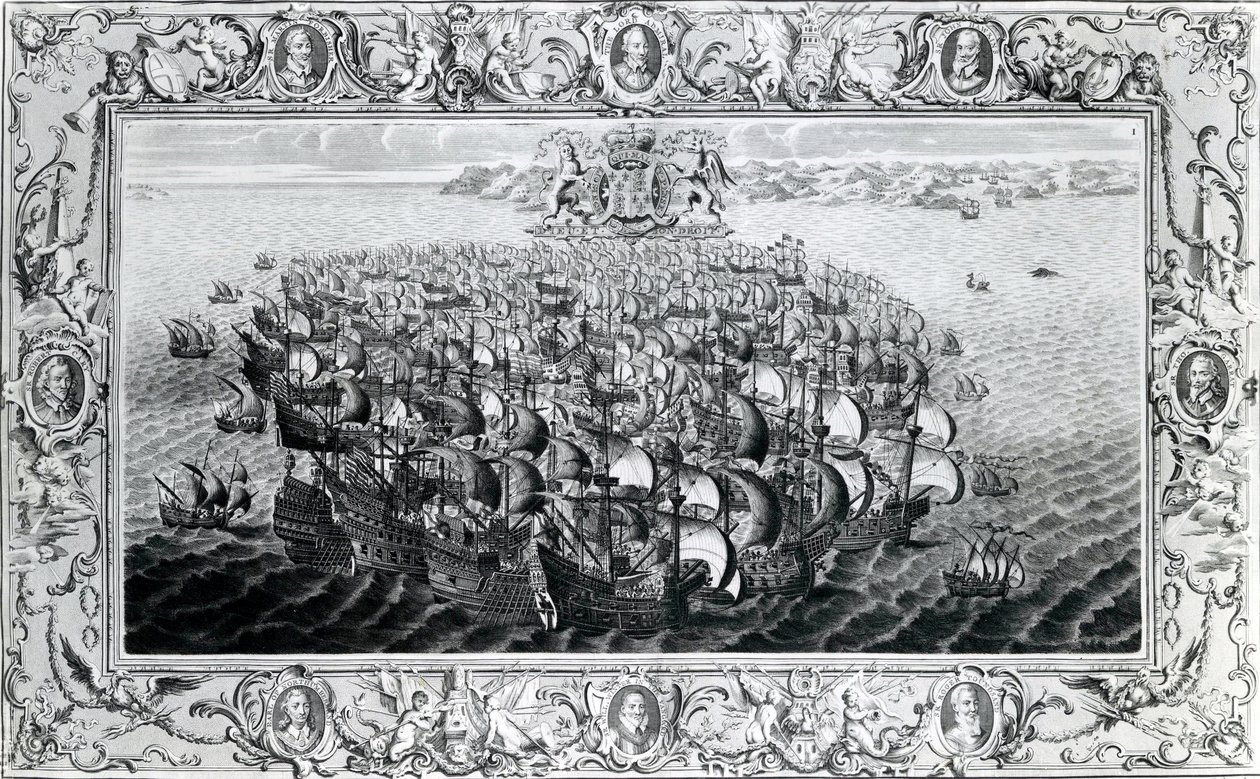 The Spanish Armada, julkaisija John Pine, 1739 tekijältä English School