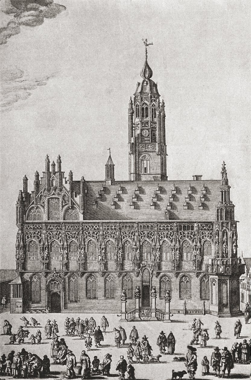 Stadhuis, Middelburg, sellaisena kuin se oli 1500-luvulla, J. R. Greenin vuonna 1893 julkaistusta teoksesta A Short History of the English People tekijältä English School