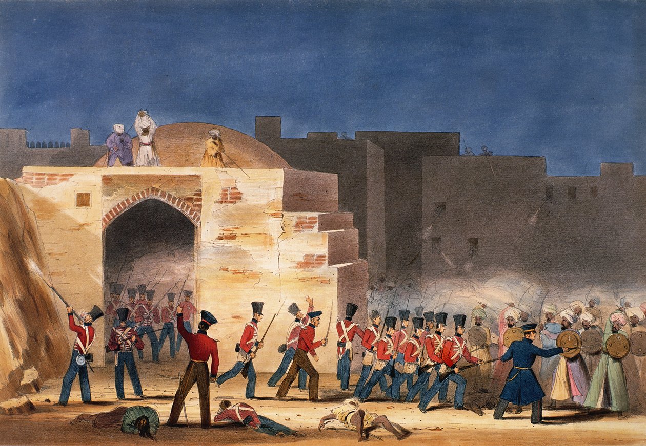 Ghuzneen myrsky, sisäkuva Gatewaysta vuonna 1839, ensimmäinen Afganistanin sota tekijältä English School