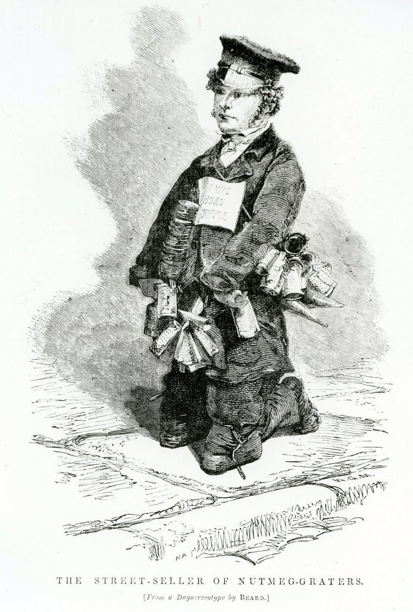 Muskottipähkinäraastimen katumyyjä, n. 1840 tekijältä English School