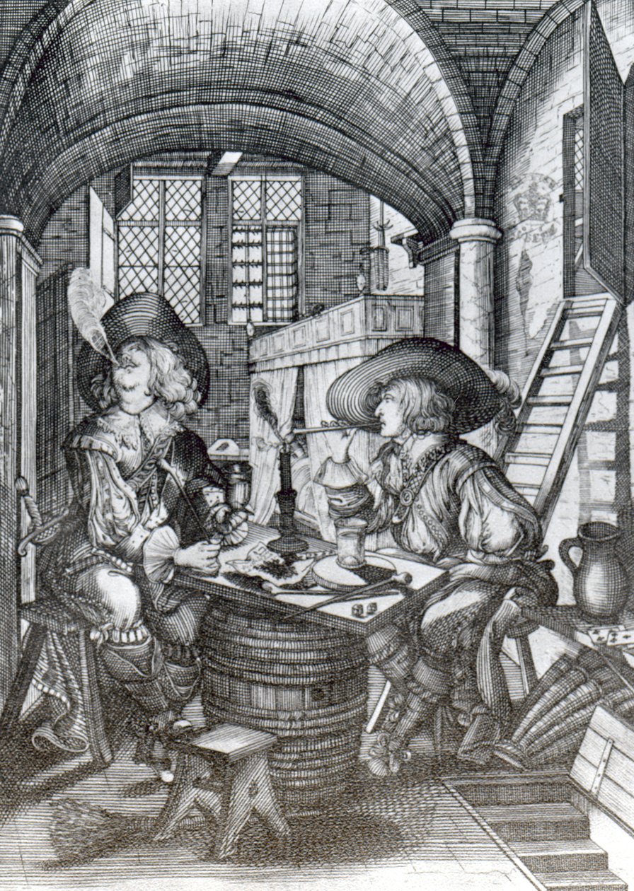 Sucklington Faction tai (Sucklings) Roaring Boyes, painettu vuonna 1641 (kaiverrus) tekijältä English School