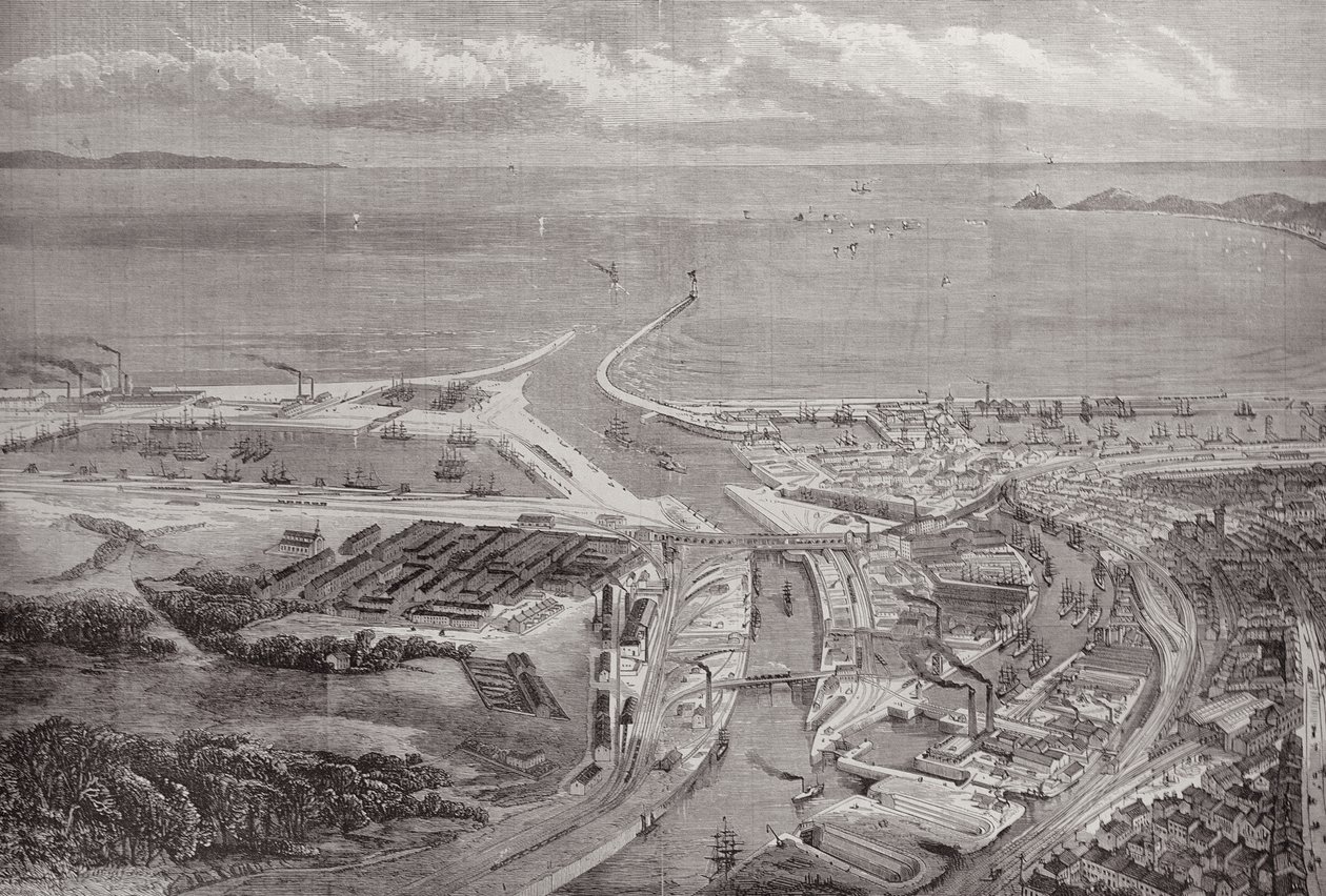 The Swansea Harbor and Docks, The Illustrated London News, 22. lokakuuta 1881 tekijältä English School