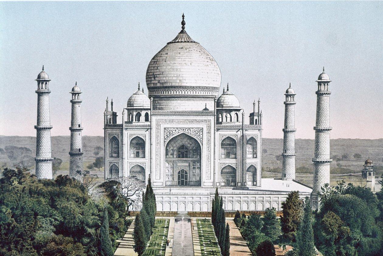 Taj Mahal Agrassa (väri litho) tekijältä English School