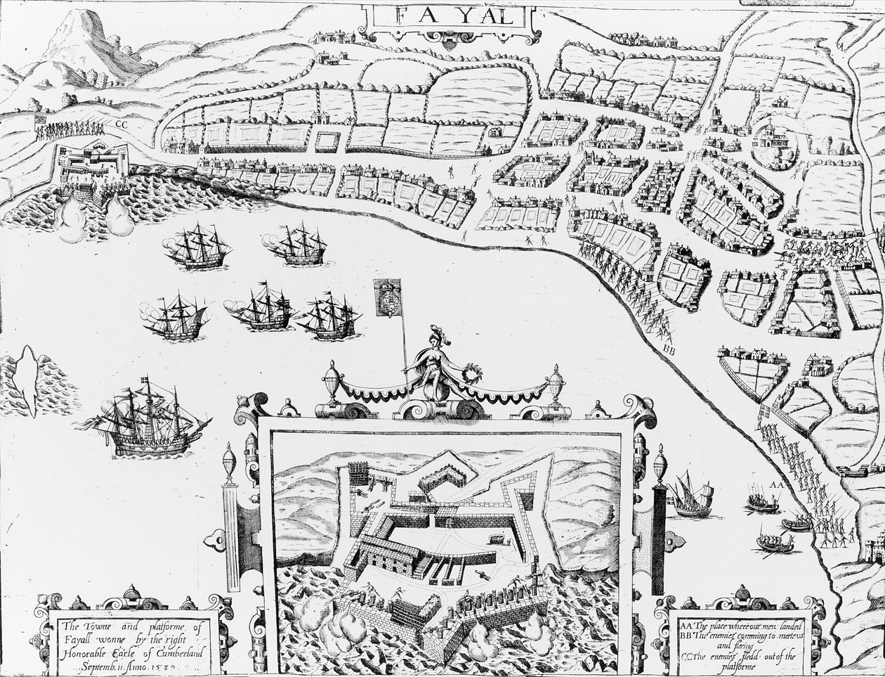 Fayallin Towne ja Platforme voitti oikea arvoisa Cumberlandin Earle, 2. syyskuuta 1589 tekijältä English School